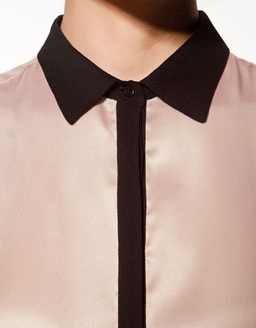 Midline black trim women casual blouses - Click Image to Close